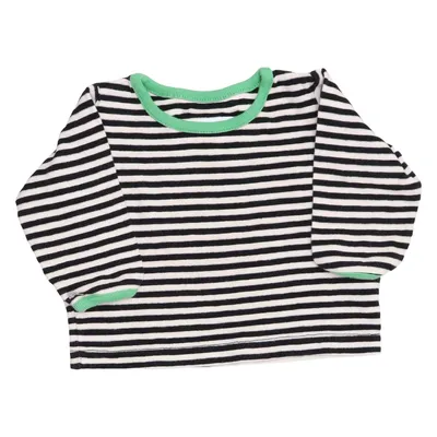Langærmet t-shirt (Sort, Hvid, Grøn) fra Okker-Gokker Bomuld, Elastan
