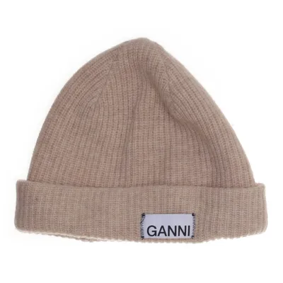 Beaniemössa (Brun) från Ganni Polyamid, Ull