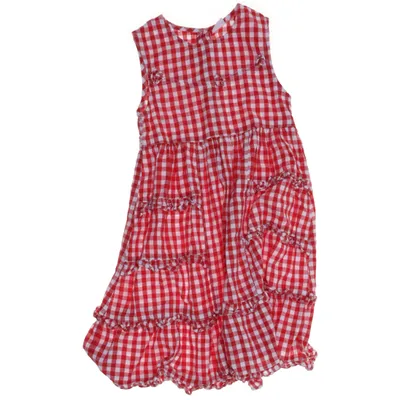Dress (Red, White) from 3 Suisses Cotton