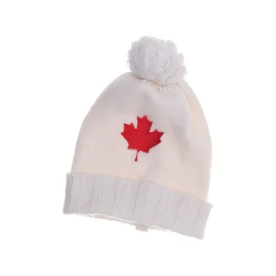 Toppluva (Vit, Röd) från Canada Snow Akryl, Merinoull