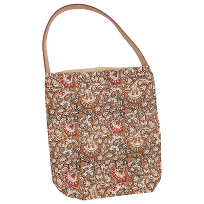 Canvas bag (Brown, Multicolored) from Natura Cotton, Leather