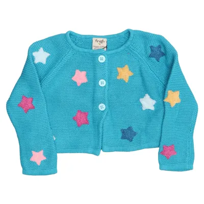 Strickjacke (Blau, Mehrfarbig) von Frugi Bio-Baumwolle