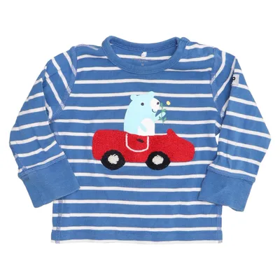 Langærmet t-shirt (Blå, Hvid, Flerfarvet) fra Polarn O. Pyret Økologisk bomuld