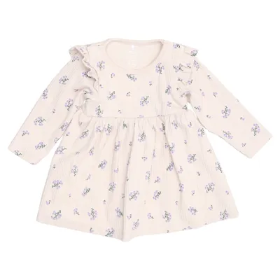 Robe (Beige, Violet) de Polarn O. Pyret Élasthane, Coton biologique