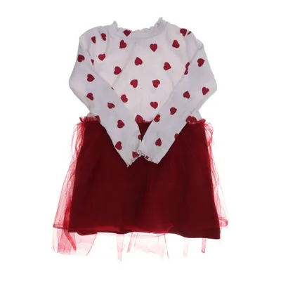 Robe (Rouge, Blanc) de Lindex Kids Coton, Élasthane, Polyester