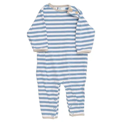 Strampler (Blau, Weiß) von Wheat Baby Baumwolle, Elasthan