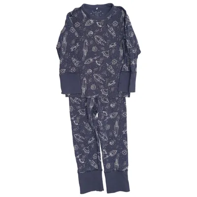 Pajamas (Blue, Multicolored) from Polarn O. Pyret Elastane, Organic cotton