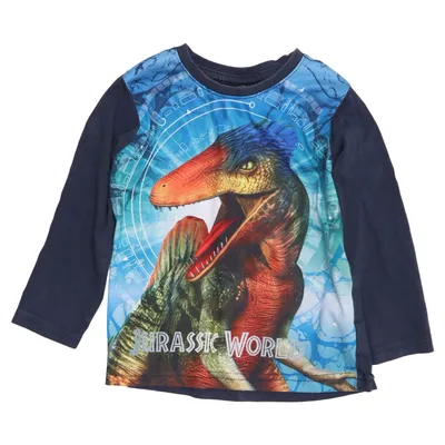 T-shirt à manches longues (Bleu, Multicolore) de Jurassic World Coton, Polyester