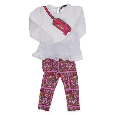 Set (Roze, Meerkleurig) van Moschino Baby Katoen, Elastaan