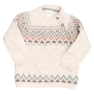 Sweater (Beige, Multicolored) from H&M Acrylic, Cotton, Polyester