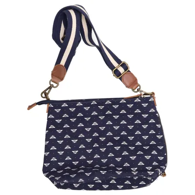 Shoulder-bag (Blue, White) from Fatface Cotton