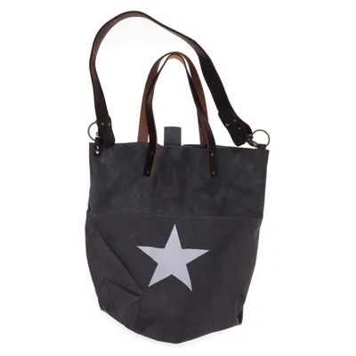 Canvas bag (Gray, White, Brown) from Borse in Pelle Leather