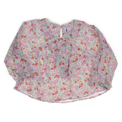 Blouse (White, Multicolored) from Zara Cotton, Elastane