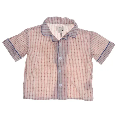 Pyjamasskjorta (Beige, Röd, Blå) från Konges Sløjd Ekologisk bomull