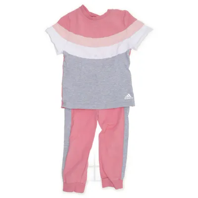 Trainingsset (Roze, Meerkleurig) van Adidas Katoen, Elastaan