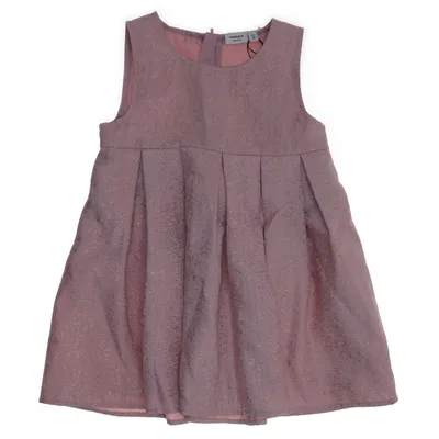 Klänning (Rosa, Guldfärgad) från Name It Minimize Bomull, Metallfiber, Polyester