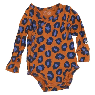 Romper (Bruin, Blauw) van Lindex Baby Katoen, Elastaan
