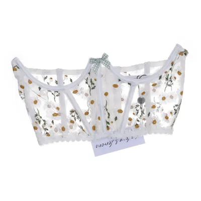 Korsett (Vit, Flerfärgad) från For Love & Lemons Elastan, Återvunnen polyester