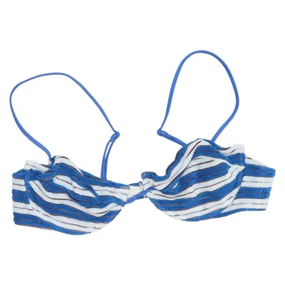 Haut de bikini (Bleu, Blanc) de Triangl Coton, Élasthane