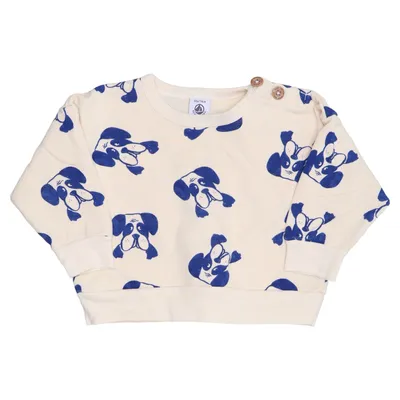 Collegetröja (Beige, Blå) från Petit Bateau Bomull