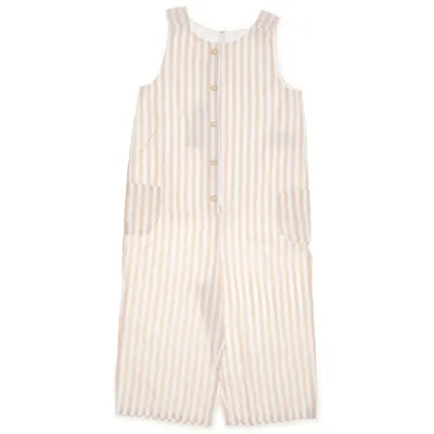 Hängselbyxor (Beige, Vit) från H&M Bomull