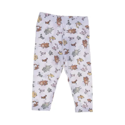 Leggings (Vit, Flerfärgad) från ICA I Love Eco Elastan, Ekologisk bomull