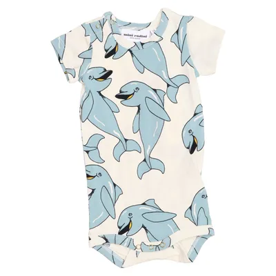 Body (Blanc, Bleu) de Mini Rodini Élasthane, Coton biologique
