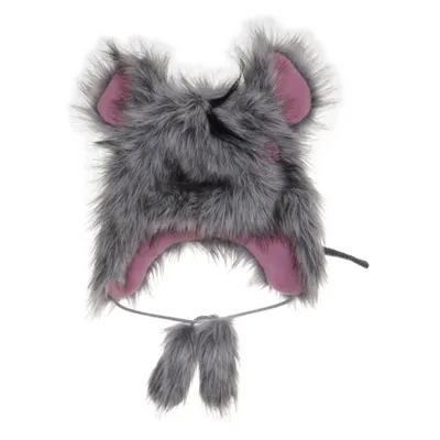 Trapper hat (Gray, Pink) Acrylic