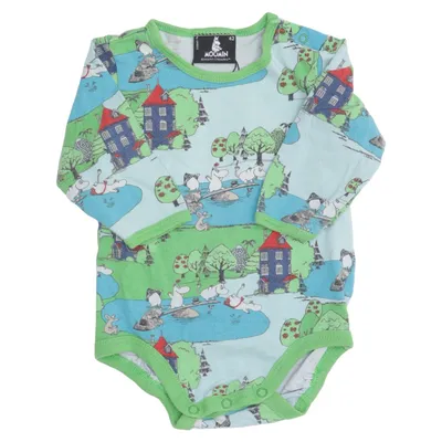 Body (Green, Blue, Multicolored) from Moomin by Lindex Elastane, Organic cotton