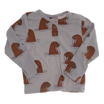 Henley shirt (Grijs, Bruin, Meerkleurig) van Mini Rodini Elastaan, Organisch katoen