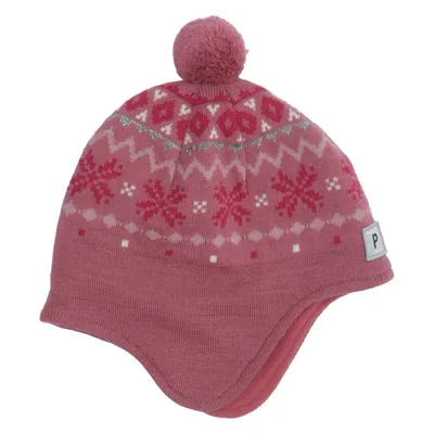 Bobble hat (Pink, Multicolored) from Polarn O. Pyret Merino wool, Recycled polyester