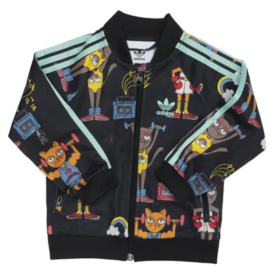 Träningsjacka (Svart, Flerfärgad) från Adidas Mini Rodini Återvunnen polyester