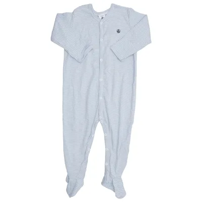 Strampler (Blau, Weiß) von Petit Bateau Baumwolle