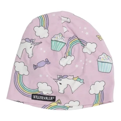 Beanie (Roze, Meerkleurig) van Villervalla Elastaan, Organisch katoen