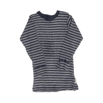Long sleeve T-shirt (Blue, White) from Dilling Merino wool, Organic cotton, Silk