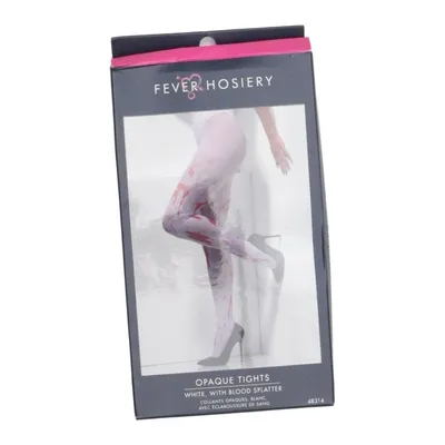 Kostuum accessoires (Opaque Tights White With Blood Splatter) van Fever Hosiery