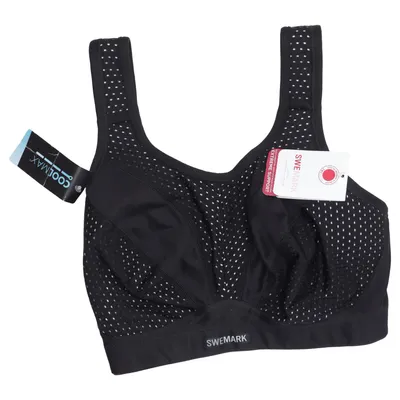 Sport-BH (Schwarz, Weiß) von Swemark Elasthan, Polyamid, Polyester