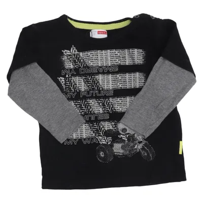 Långärmad t-shirt (Svart, Grå) från Name It Mini Bomull, Elastan