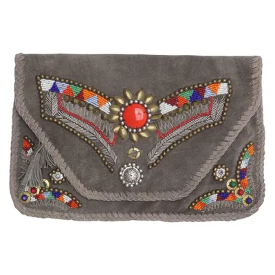 Clutch (Grijs, Meerkleurig) van Antik Batik