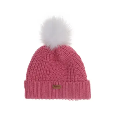 Bobble hat (Pink, White) from Barbour Acrylic, Polyester