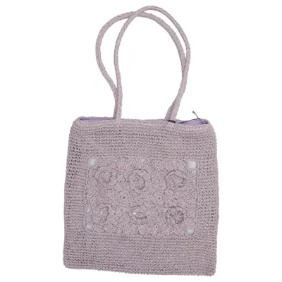 Beach bag ( gehäkelt in Lila mit hellem Innenfutter) from Held