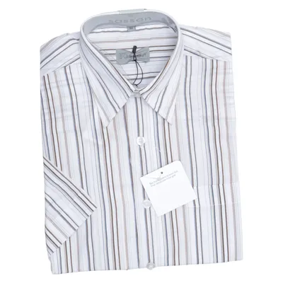 Kortärmad skjorta (Vit, Grå, Brun) från Sasson Bomull, Polyester