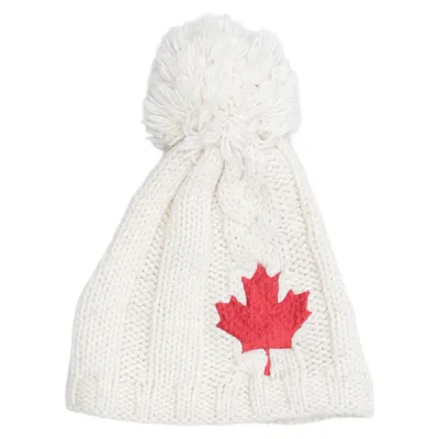 Toppluva (Vit, Röd) från Canada Snow Akryl, Merinoull, Polyester