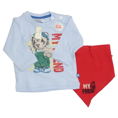 Langærmet t-shirt (Blå, Rød, Flerfarvet) fra Baby Bomuld