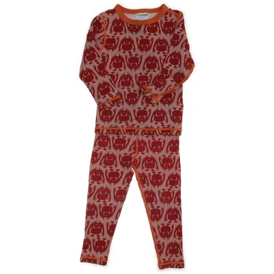 Pyjamas (Röd, Flerfärgad) från Vossatassar Bomull, Polyamid, Ull