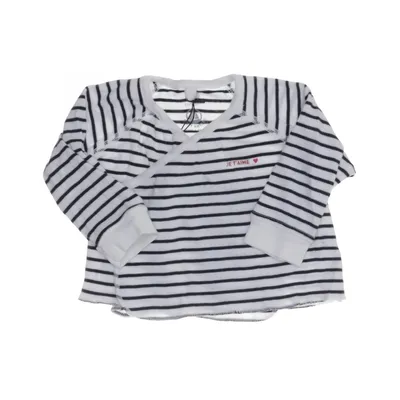 Omlottblus (Vit, Blå) från Petit Bateau Ekologisk bomull