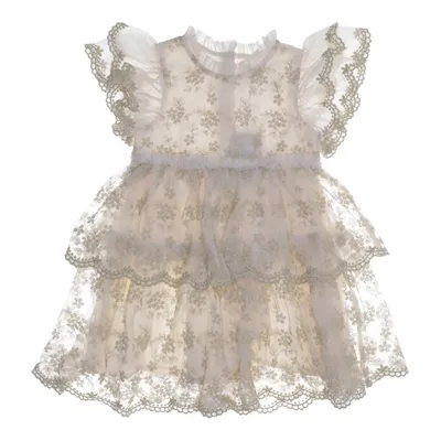 Flower girl dress (Beige) from Newbie by KappAhl Cotton, Metallic fiber, Polyester