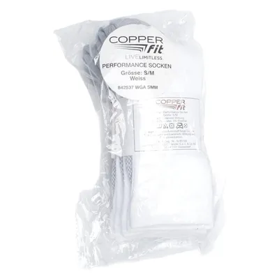 Trainingssokken (Wit, Grijs) van Copper Fit Elastaan, Polyester