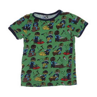 T-shirt (Grön, Flerfärgad) från Småfolk Elastan, Ekologisk bomull