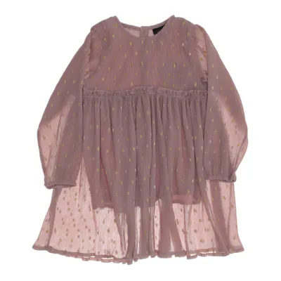 Klänning (Rosa, Guldfärgad) från Petit Polyester, Viskos